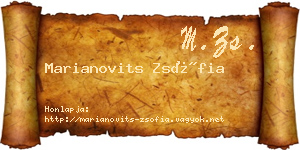 Marianovits Zsófia névjegykártya