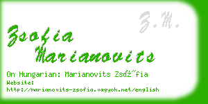 zsofia marianovits business card